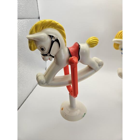 Lot Of 2 Vintage STAHLWOOD ROCKING HORSE RATTLES w/ Sunction Cup - 1950's - Picture 5 of 8